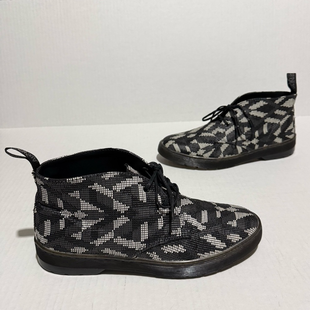 Dr. Martens Daytona Geometric Desert Snakeskin Combat Ankle Boots